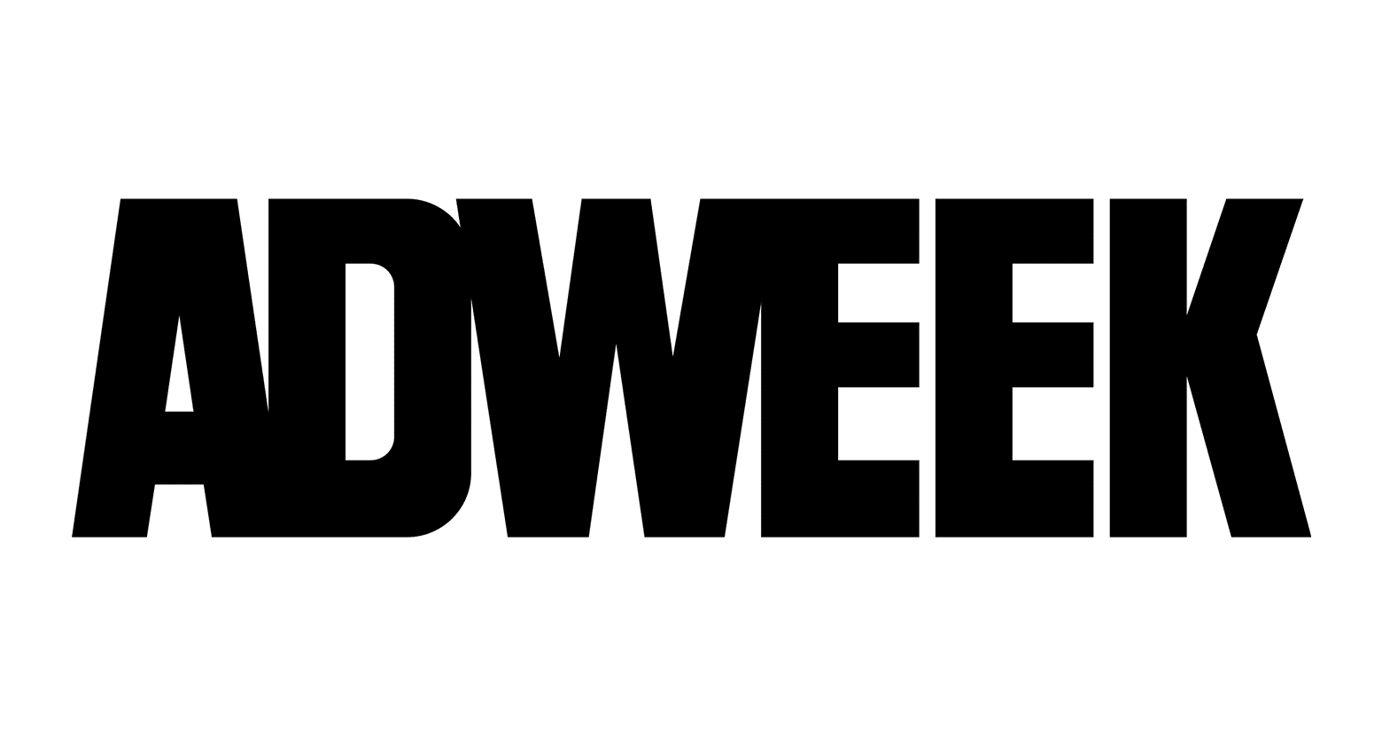 The image displays the word "ADWEEK" in bold, black, uppercase letters on a white background.