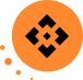 Orange circle with four black diamond shapes arranged in a square pattern at the center, resembling a stylized logo or icon for D-ID alternatives—compared to other AI video solutions.